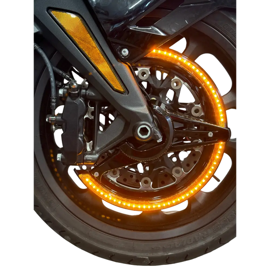 Gloss Black LED Rotor Covers with Amber Lights for Honda Goldwing GL1800 (2018-2024)