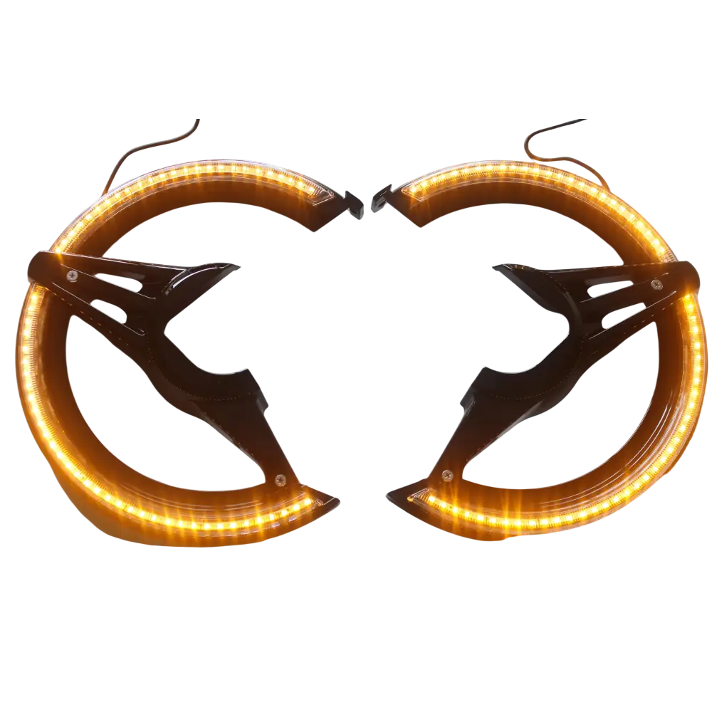 Gloss Black LED Rotor Covers with Amber Lights for Honda Goldwing GL1800 (2018-2024)