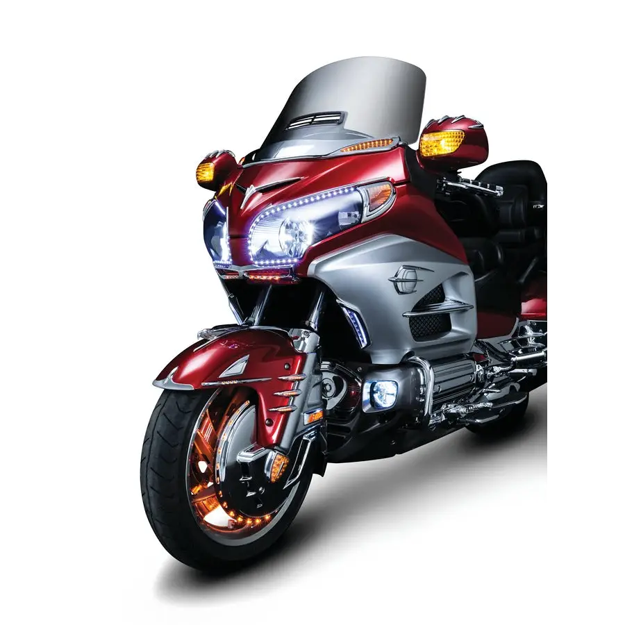 Honda Goldwing GL1800 Chrome Windshield Trim with LED Turn Signal Accents