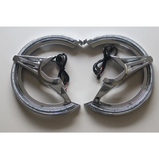 2018-2025 Honda Goldwing GL1800 Chrome Rotor Covers with Amber LED Lights