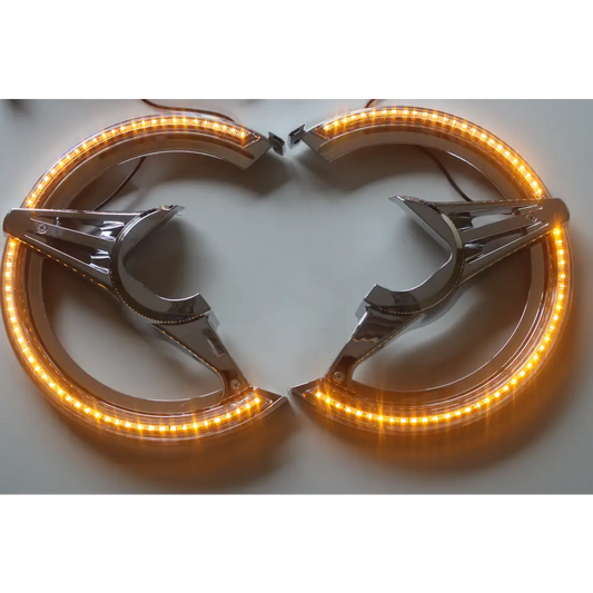 2018-2025 Honda Goldwing GL1800 Chrome Rotor Covers with Amber LED Lights