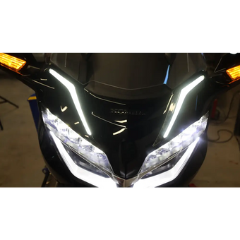 compare product 2018 Honda Goldwing GL1800 Goldstrike Strike Windshield Trim with LED Turn Signals