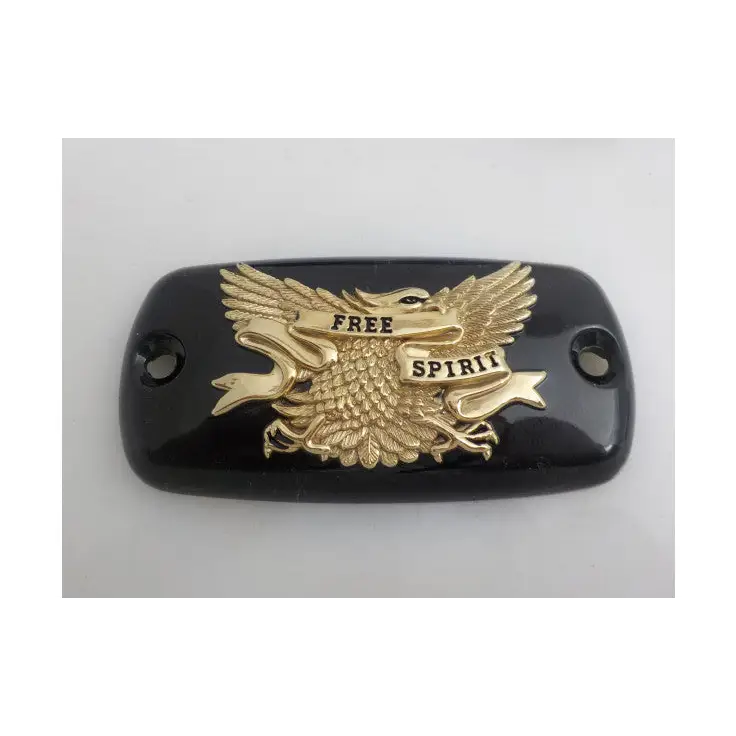 Black Master Cylinder Cover W-Gold Eagle