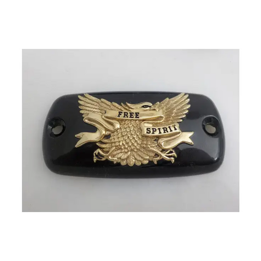 Black Master Cylinder Cover W-Gold Eagle