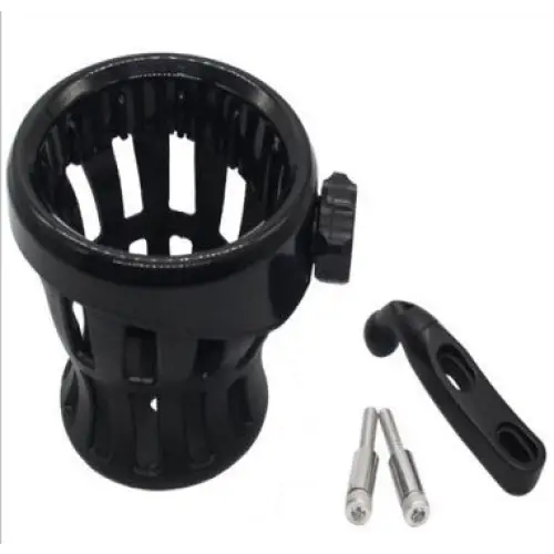Black Motorcycle Drink Holder for Perch Mount - Universal Fitment for Various Models
