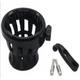 Black Motorcycle Drink Holder for Perch Mount - Universal Fitment for Various Models