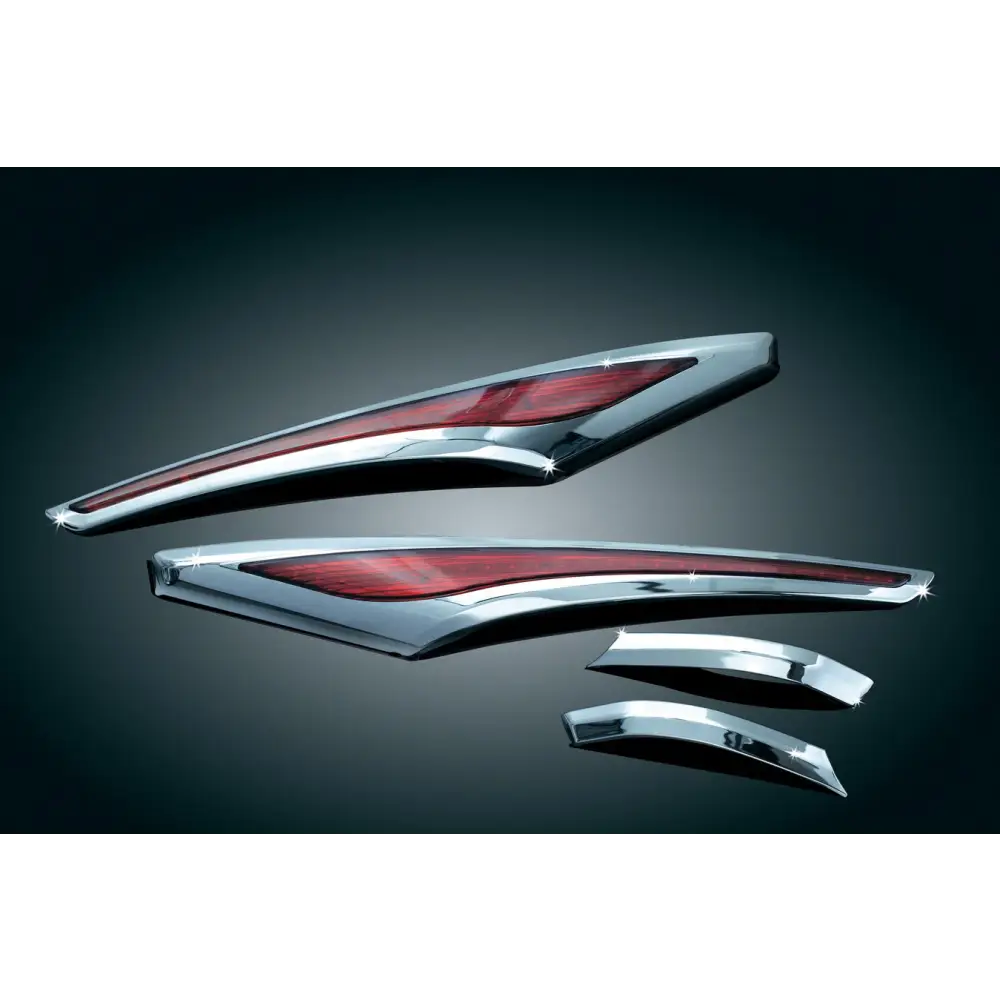 GL1800 Chrome L.E.D. Saddlebag Accent Swoops with Red Lenses