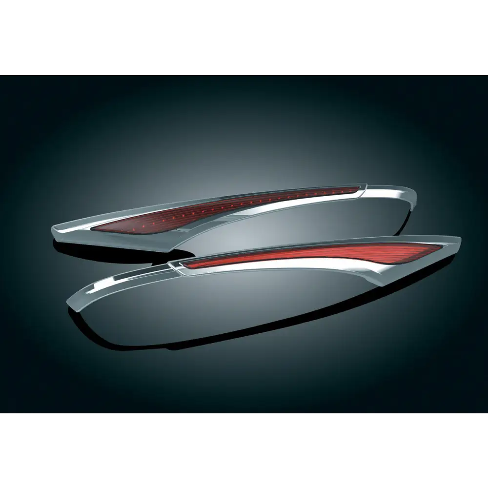 GL1800 Chrome L.E.D. Saddlebag Accent Swoops with Red Lenses