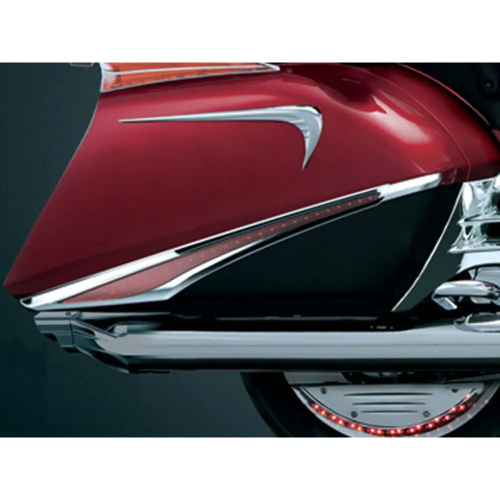 GL1800 Chrome L.E.D. Saddlebag Accent Swoops with Red Lenses