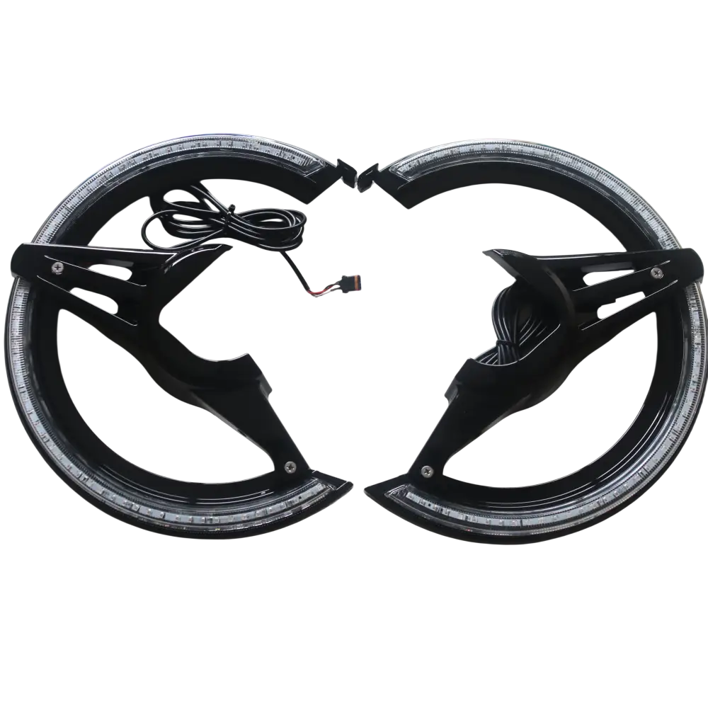 Gloss Black LED Rotor Covers with Amber Lights for Honda Goldwing GL1800 (2018-2024)