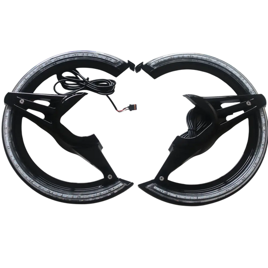 Gloss Black LED Rotor Covers with Amber Lights for Honda Goldwing GL1800 (2018-2024)