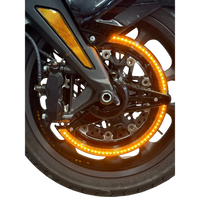 Gloss Black LED Rotor Covers with Amber Lights for Honda Goldwing GL1800 (2018-2024)