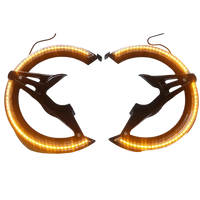 Gloss Black LED Rotor Covers with Amber Lights for Honda Goldwing GL1800 (2018-2024)