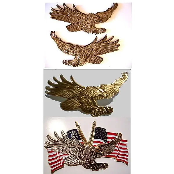 Gold Eagle With USA Flagt 3 X 1 3/4