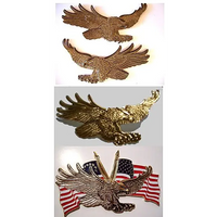 Gold Eagle With USA Flagt 3 X 1 3/4