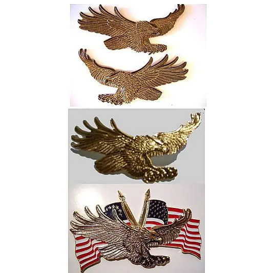 Gold Eagle With USA Flagt 3 X 1 3/4