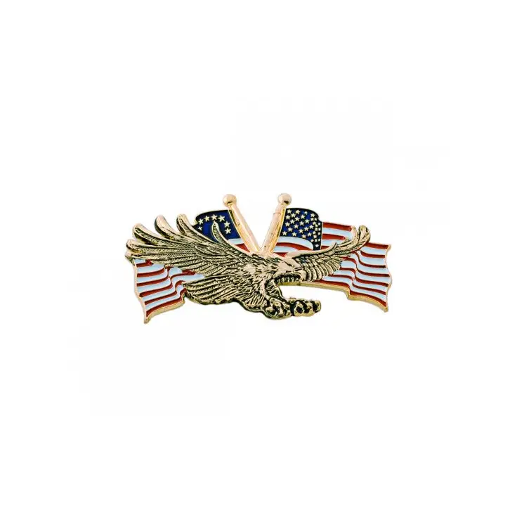 Gold Eagle With USA Flagt 3 X 1 3/4
