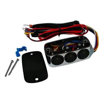 compare product Honda Goldwing Chrome Clutch Side Switch Block with Amber LED Rocker Switches
