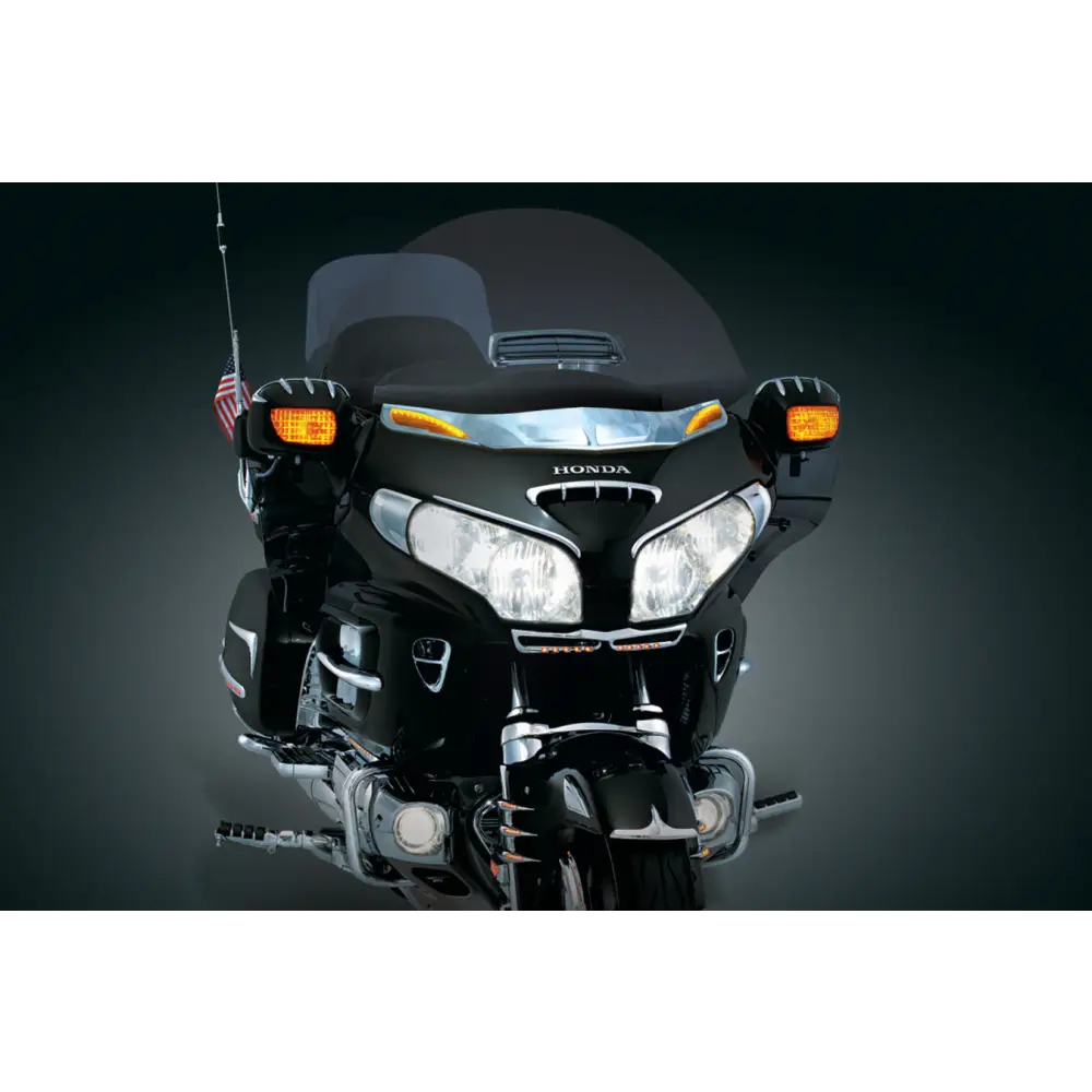 Honda Goldwing GL1800 Chrome Windshield Trim with LED Turn Signal Accents