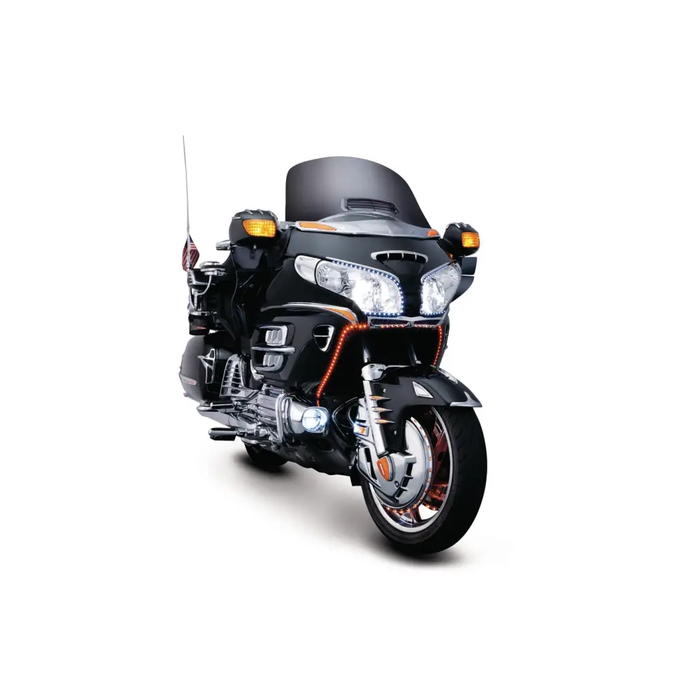 Honda Goldwing GL1800 Chrome Windshield Trim with LED Turn Signal Accents