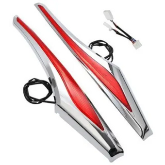 compare product Honda Goldwing GL1800 LED Chrome Saddlebag Accent Swoops with Red Lens (2012-2017)